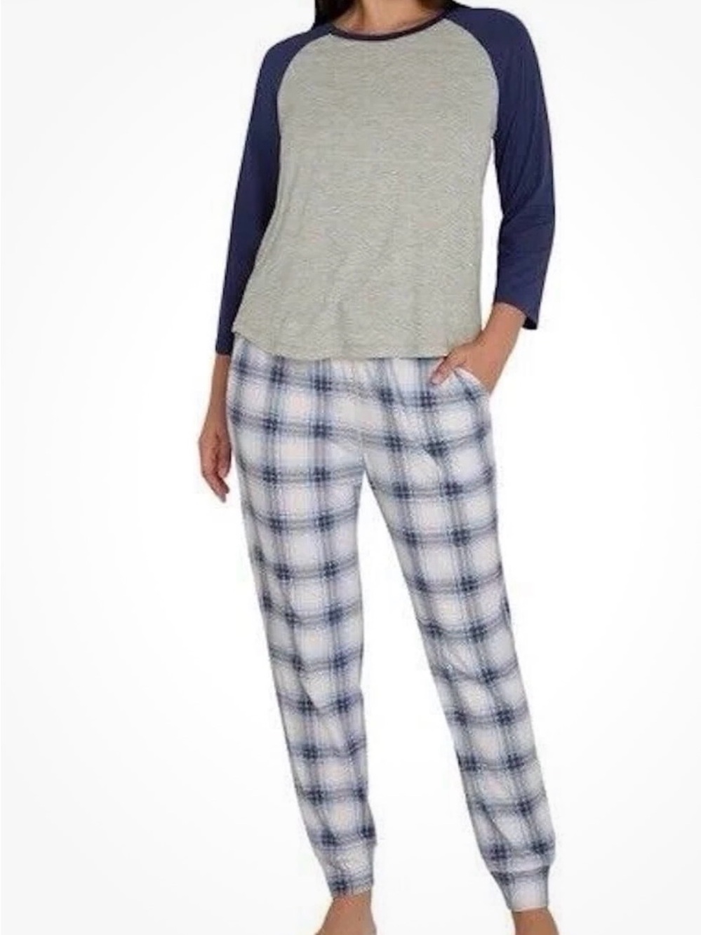 Eddie Bauer Women's 2 Piece Ultra Soft Sleep Pajama Lounge Set, Blue, Large
